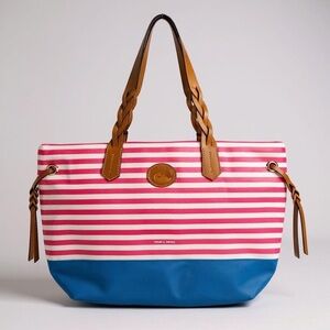 NWT Dooney & Bourke Watermelon & Blue Shopper Travel Beach Tote